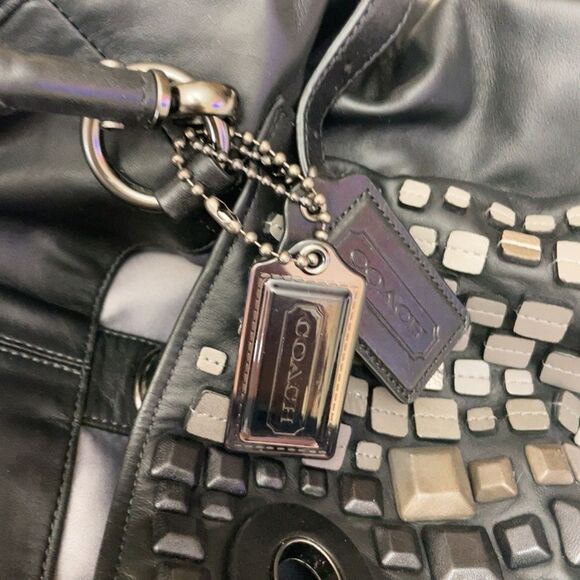 COACH Studded Flagship Ella Bag in Black - Picture 8 of 10